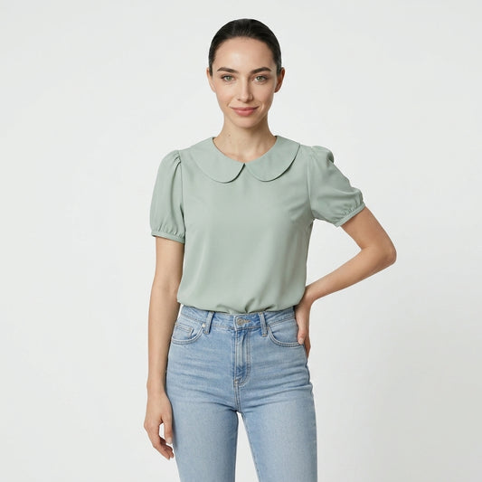 Grüne Polyesterbluse