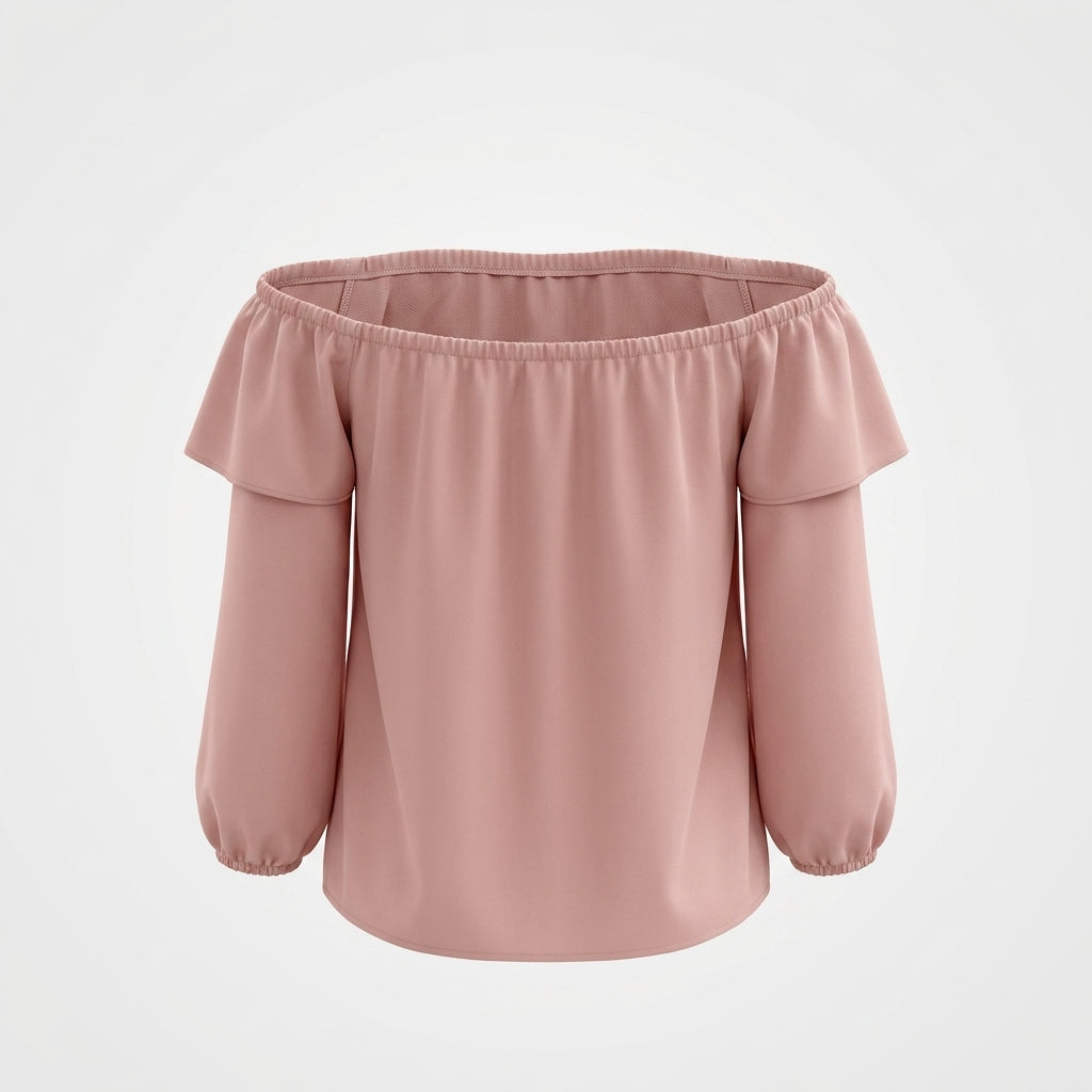 Rosa Polyesterbluse
