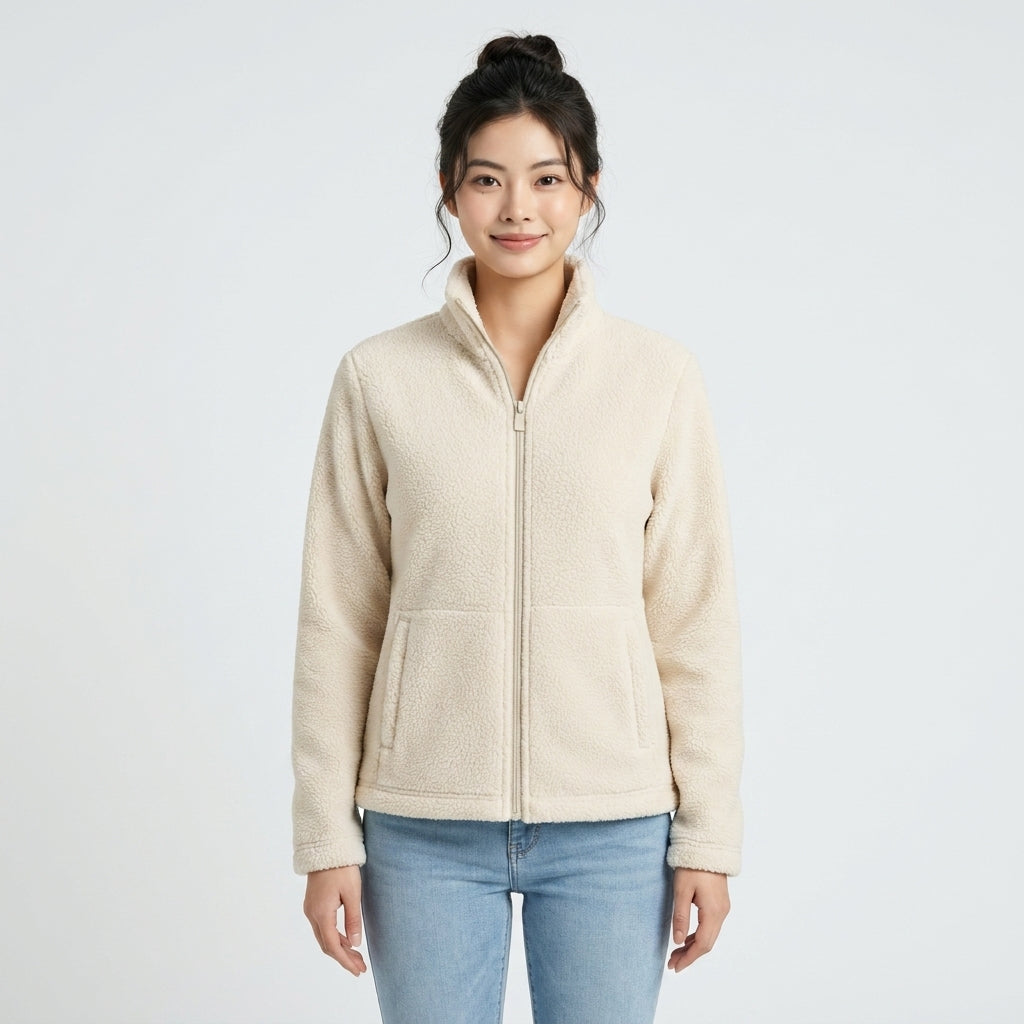 Beige Fleecejacke