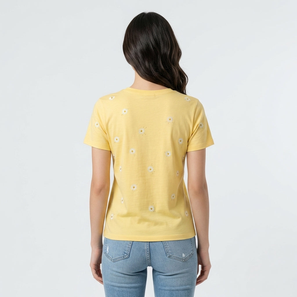 Gelbes Baumwoll-T-Shirt