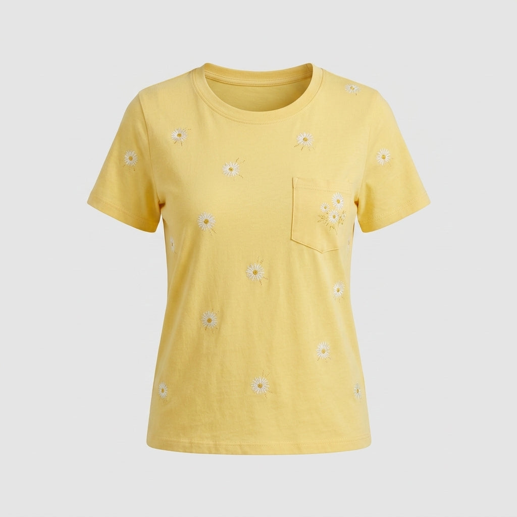 Gelbes Baumwoll-T-Shirt