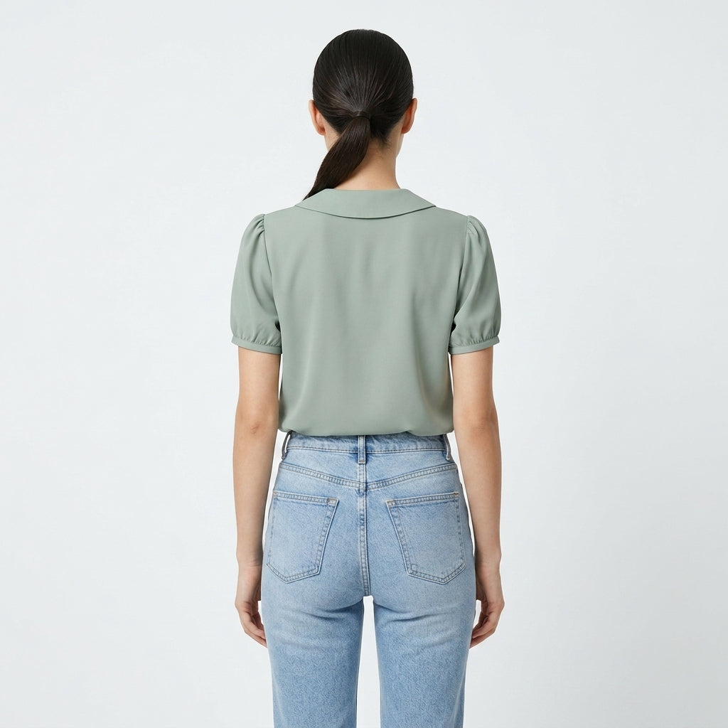 Grüne Polyesterbluse