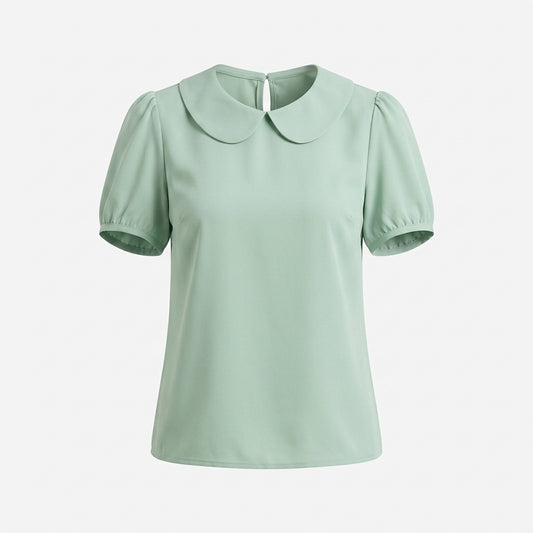 Grüne Polyesterbluse