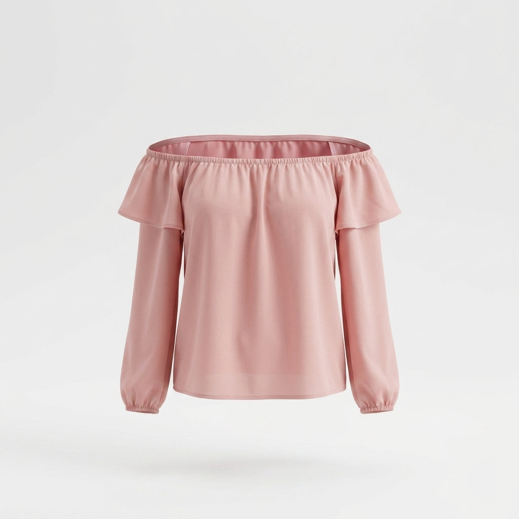 Rosa Polyesterbluse