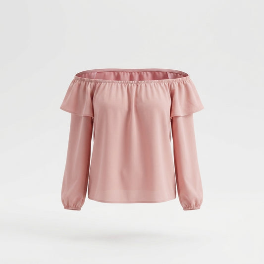 Rosa Polyesterbluse