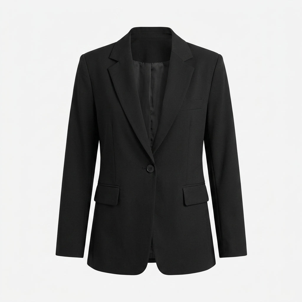 Schwarzer Polyester-Blazer