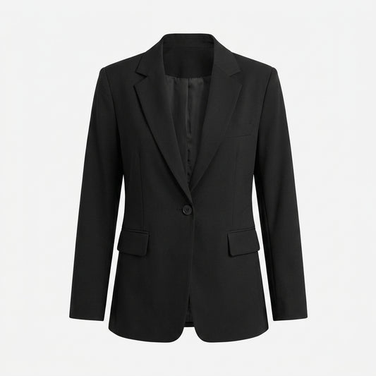 Schwarzer Polyester-Blazer